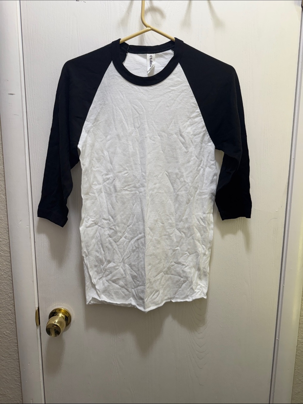 Tultex White Tee with Black Neck Trim